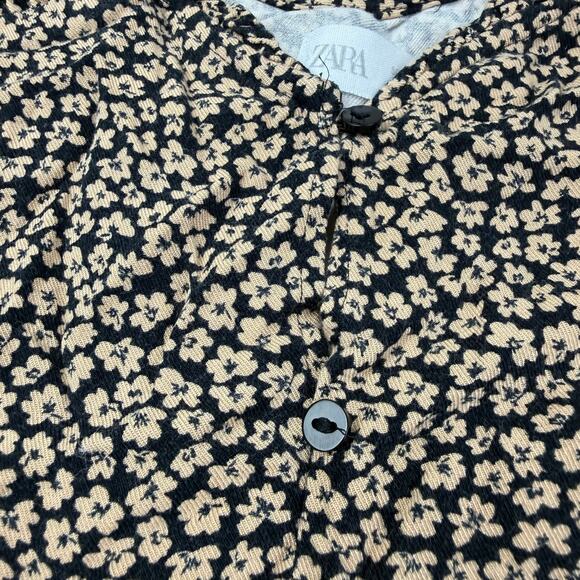 Zara Black Neutral Floral Dress - Picture 3 of 5